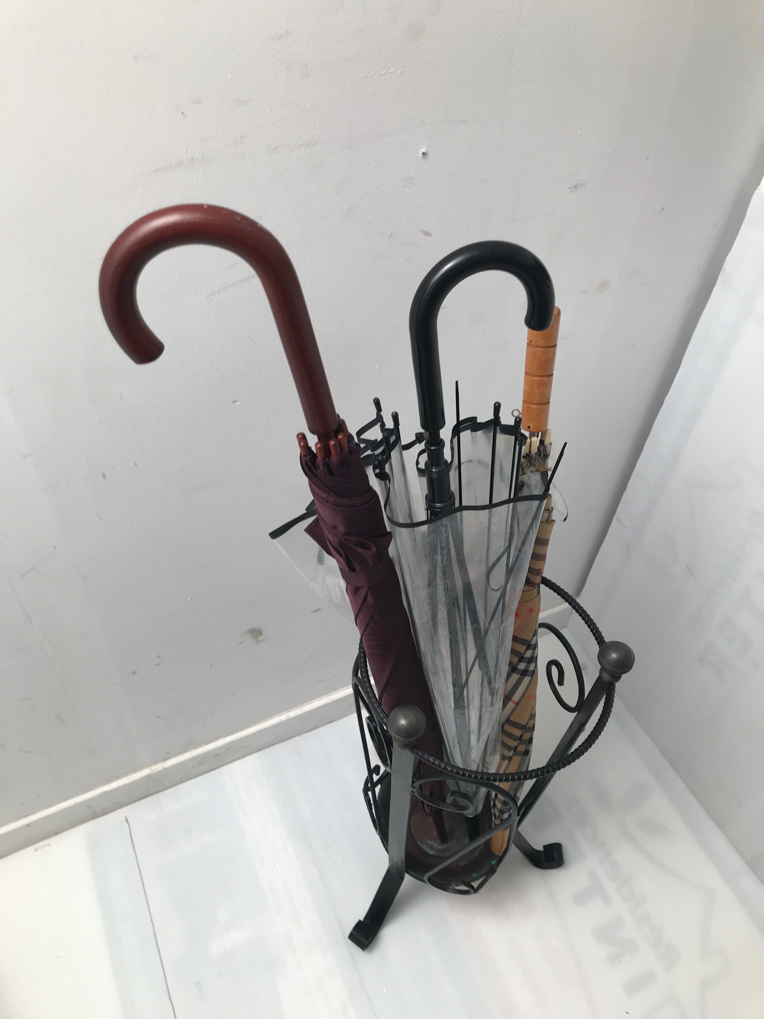 Wrought iron umbrella holder