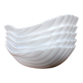 5 shell cups in arcopal opaline