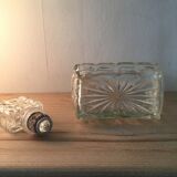 Chiseled glass whiskey carafe