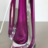 Large Crystal Glass "Pink" Table Light by Val Saint Lambert, Belgium, 1960s