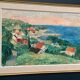 Huile sur panneau originale suédoise – « Côte » par Jon Hedman datée de 73 – Vintage et encadrée – 70 × 51 cm (27,6" × 20,1")