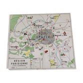 Affiche carte scolaire Region parisienne Paris / La maison des instituteurs
