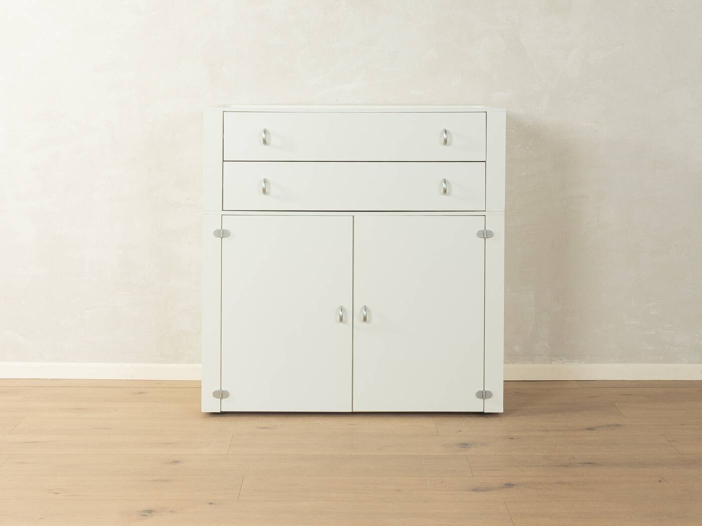 Interlübke vintage cabinet with metal hinges and minimalist handles