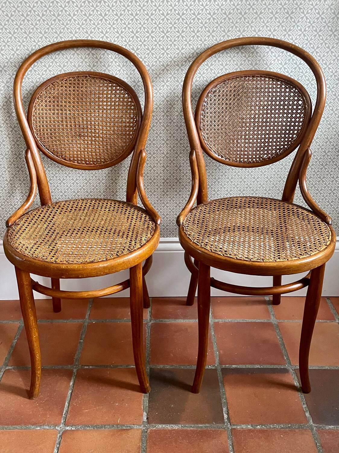 Set of 2 THONET Cane Bistro Chairs N°11 (circa 1900)