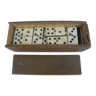 Old game 28 dominoes bone wood ebony antique french dominoes game