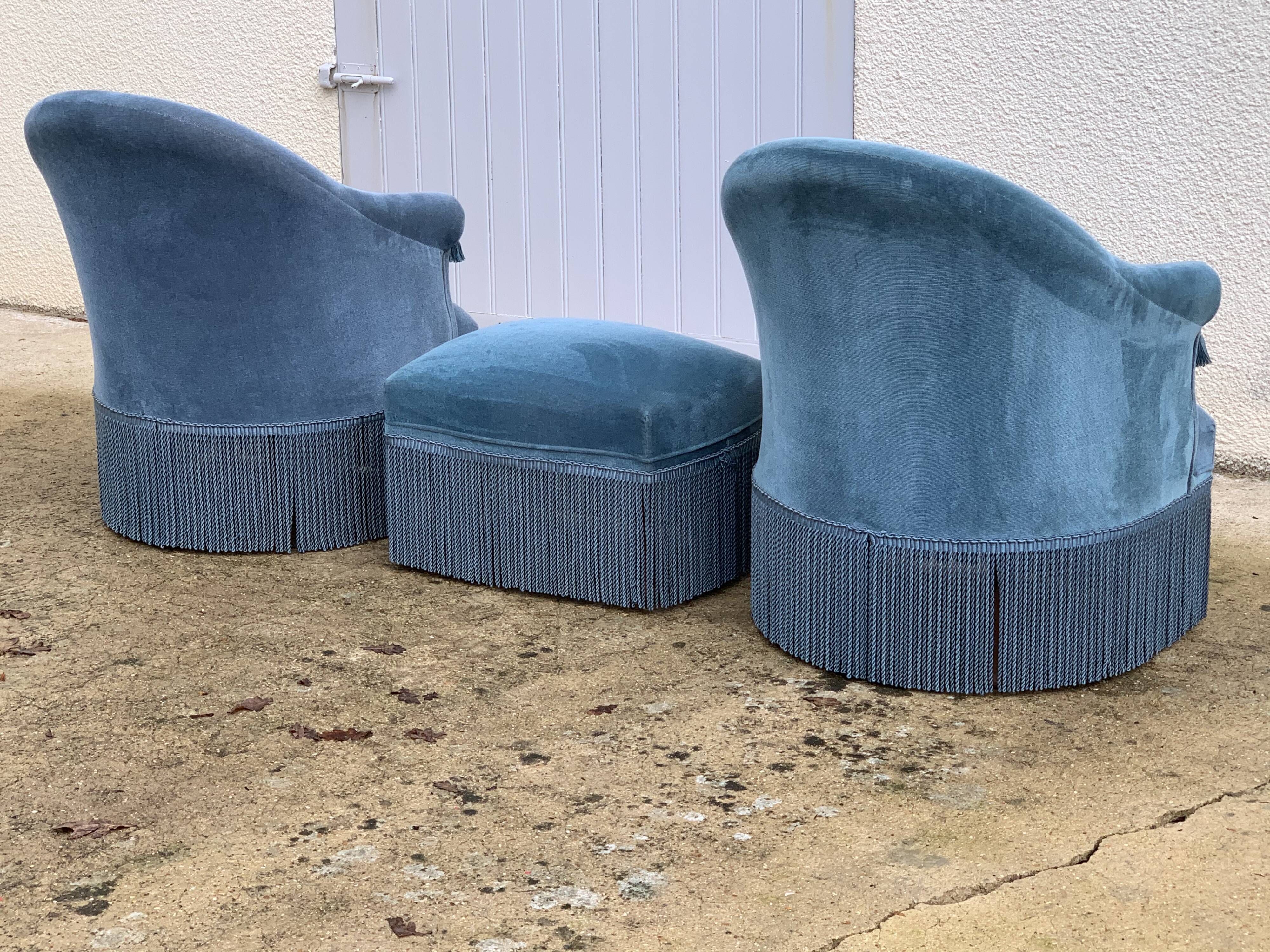Pair of armchairs toad and rest feet 1970