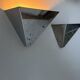 Pair of vintage conical wall lights, chrome metal, Sweden 1970s