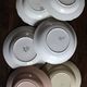 6 mismatched deep plates in floral colours from Digoin, Sarreguemines, Gien.
