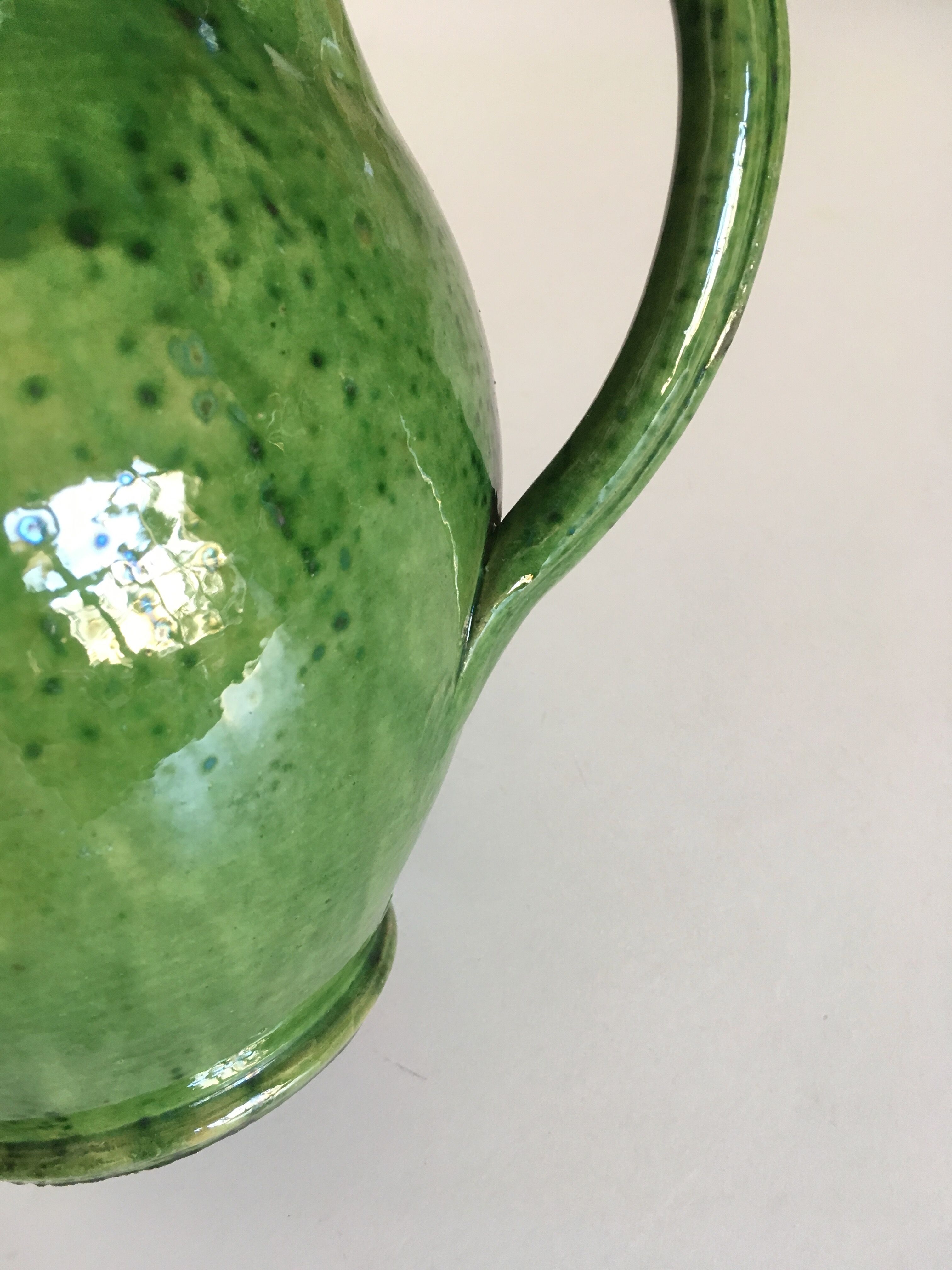 XXL Pichet vase in glazed terracotta from Biot, green, 1950.