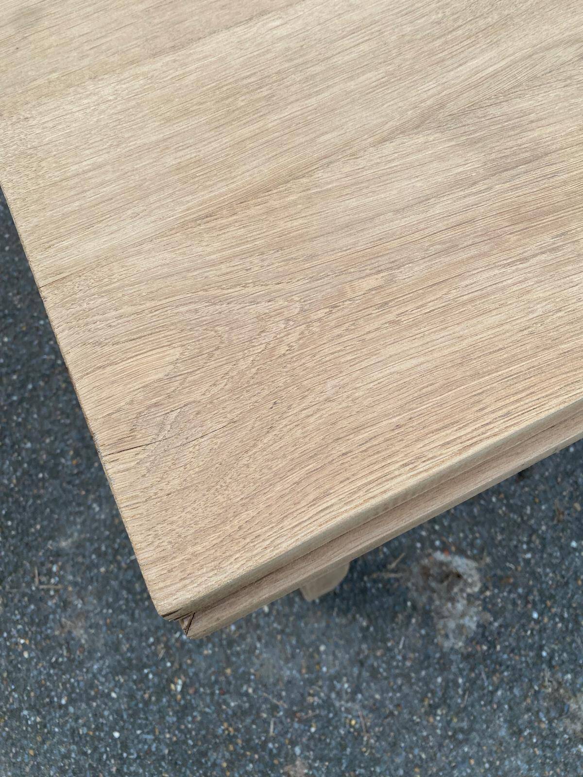 Renovated extendable farmhouse dining table in solid oak from the 19th century, 250-350.