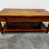 Coffee table with 2 drawers in solid wood.