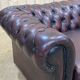 Chesterfield 3-seater sofa in red leather from the 70s