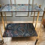 Textable brass and cashmere serving table