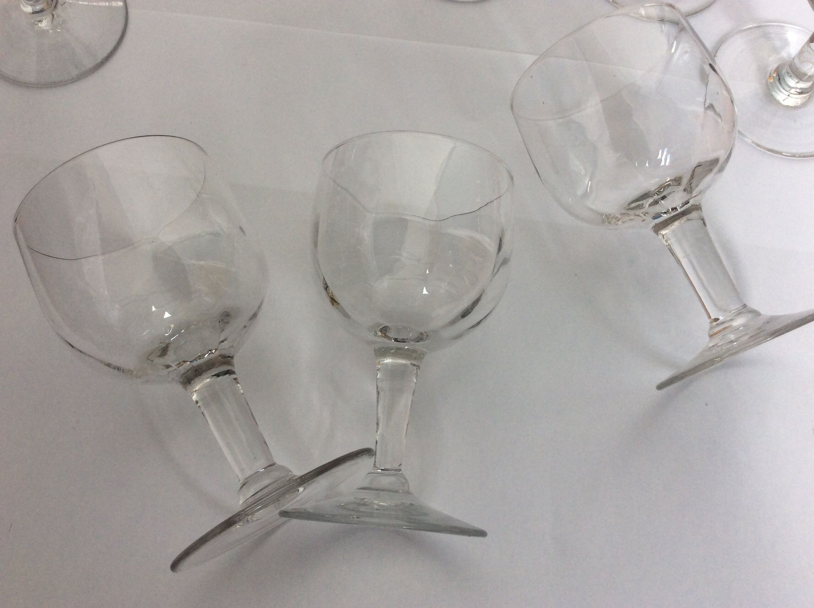 12 vintage foot glasses