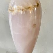 Pied de lampe en onyx rose et blanc