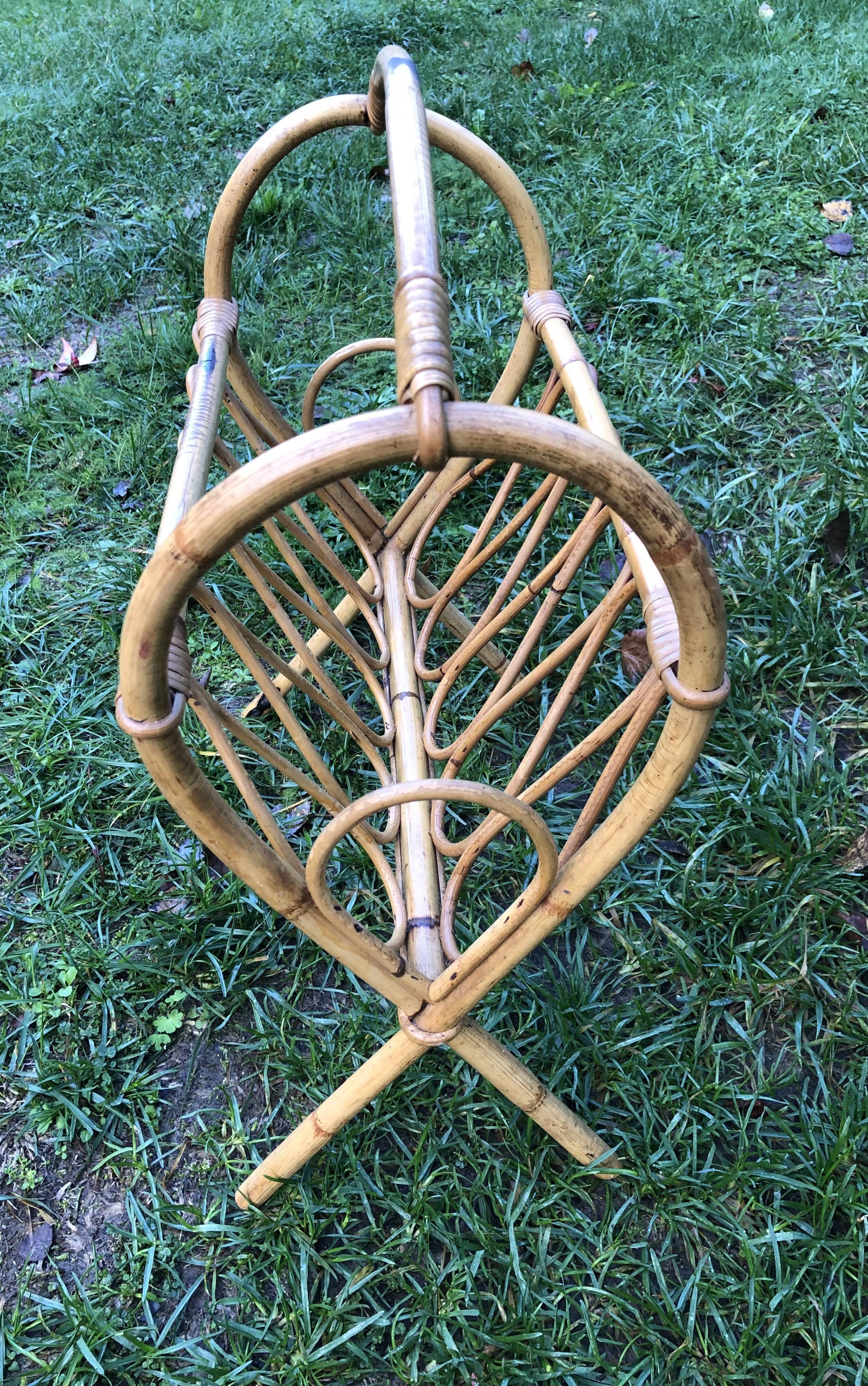 Rattan magazine holder