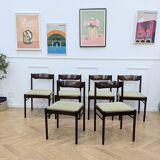 6 chaises scandinaves vertes vintage
