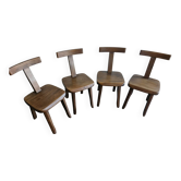 Set of 4 T chairs by Olavi Hanninen, 1960s