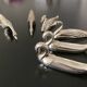 6 various animal knife holders in silver-colored metal