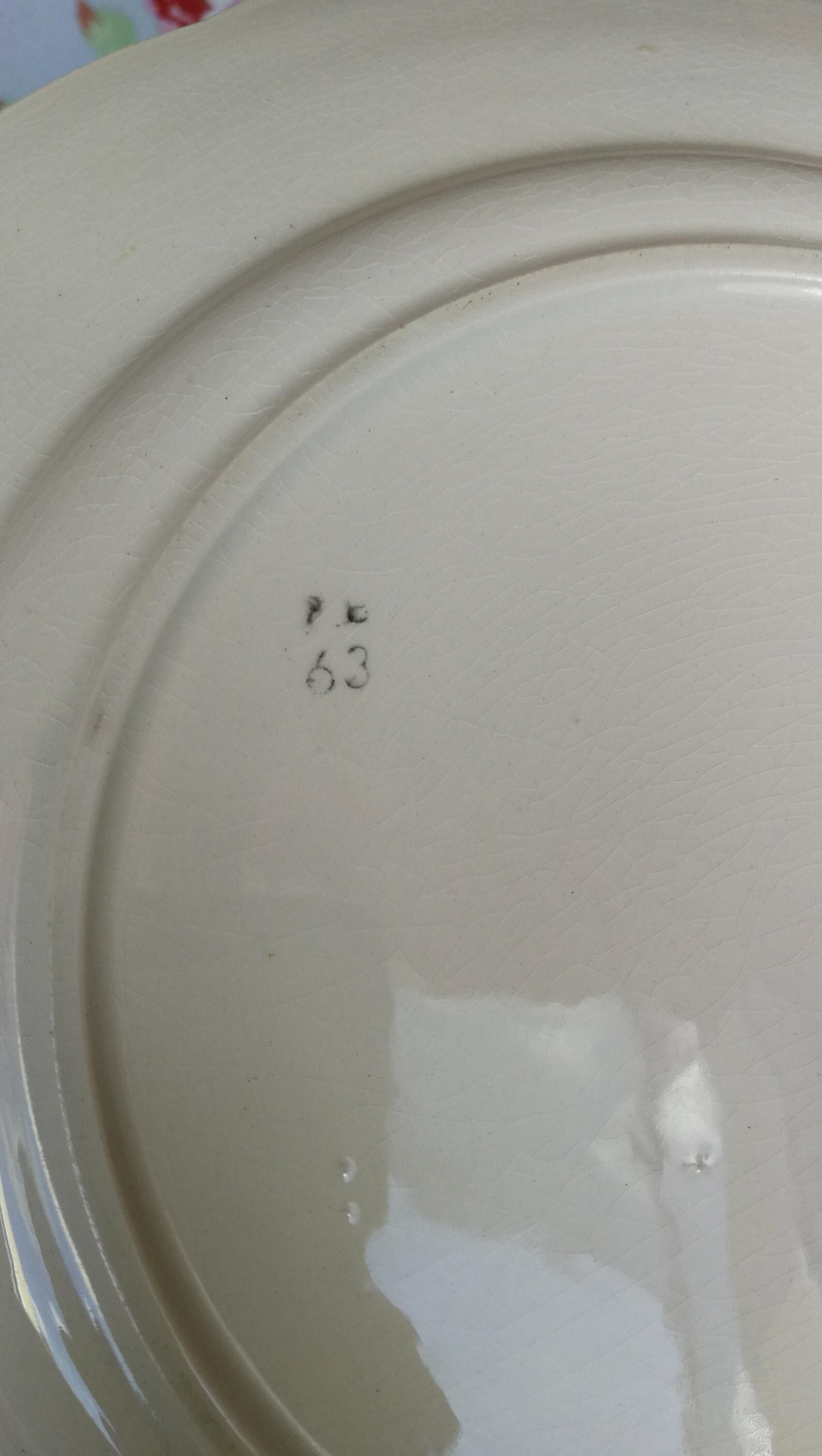 6 Badonviller Old Plate Plates - Orange and Green Flowers