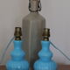 Pair of feet of lamps opaline Chattard