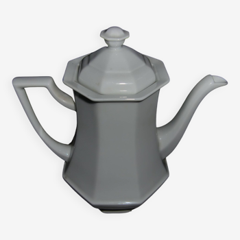 Théière / cafetière blanche forme octogonale