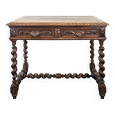 Bureau de style Louis XIII en chêne