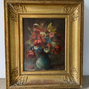 Bouquet of flowers from the 19th century signed
