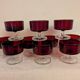 10 ruby glass cups, 1970s