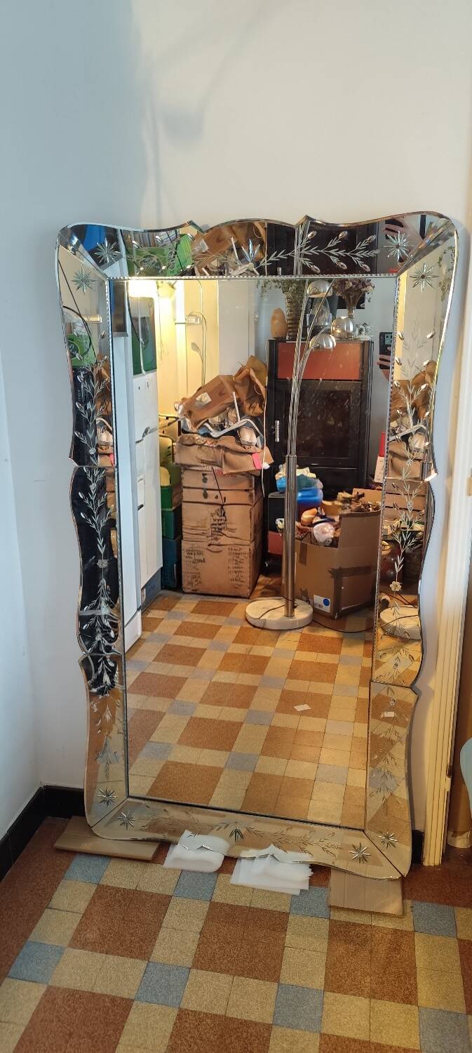 Very large 20th-century Venetian mirror.