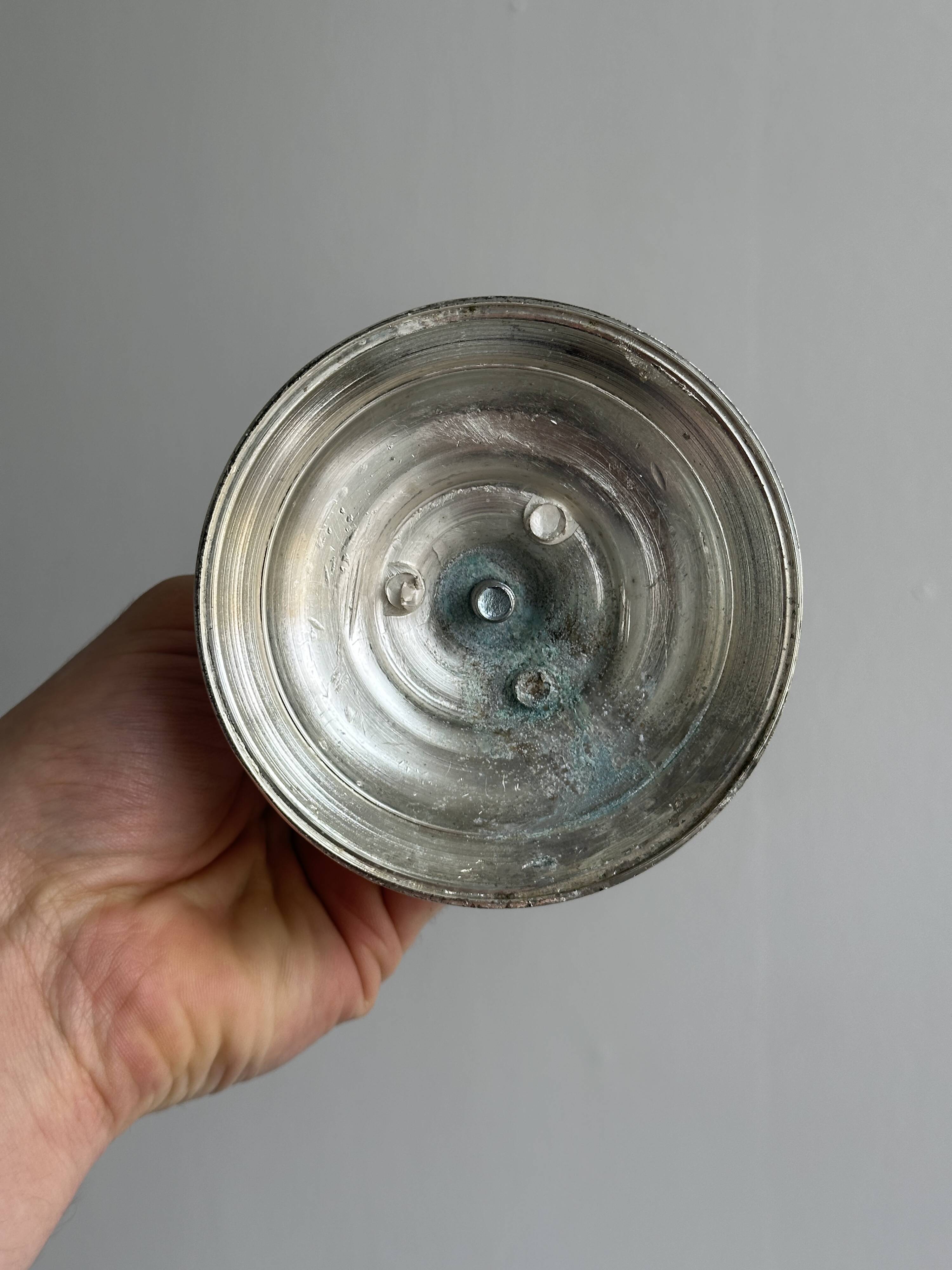 Pair of elegant stainless steel candlesticks