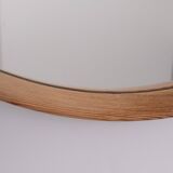 Miroir rond vintage en pin massif des années 1960, Hollande