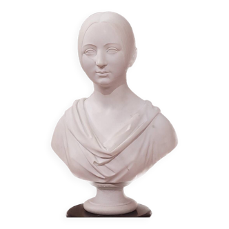 White marble bust by Giuseppe Croff representing Joséphine Carron