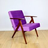 Vintage armchair like VAR purple velvet - 2 pieces available