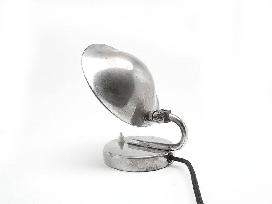 Chrome-plated metal table lamp by J. Hurka for Napako, Czechoslovakia, 1950s
