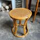 Stool, side table in rattan and caning