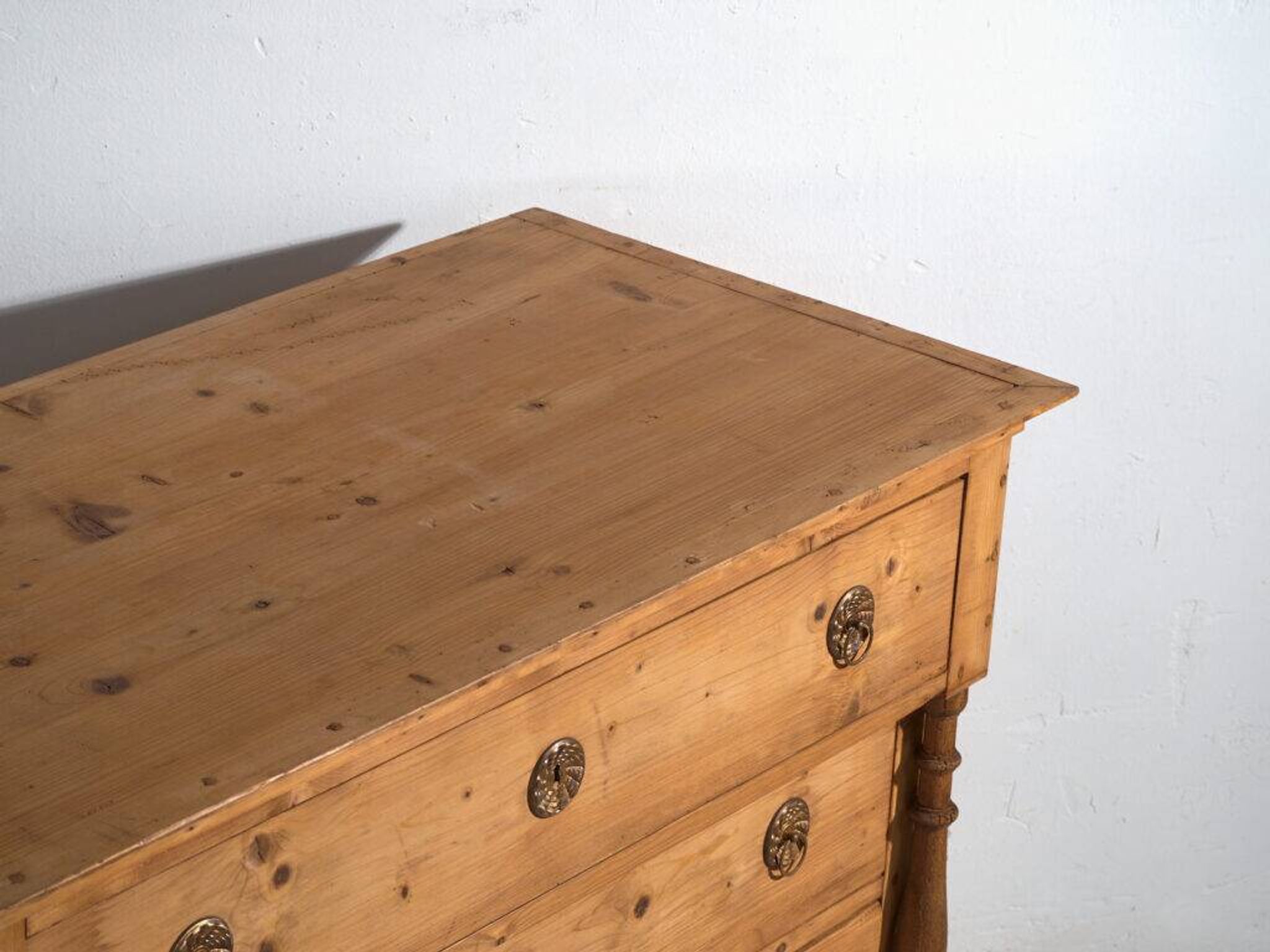 Antique solid pine chest of drawers – European rustic chest of drawers – circa 1900