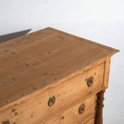 Antique solid pine chest of drawers – European rustic chest of drawers – circa 1900