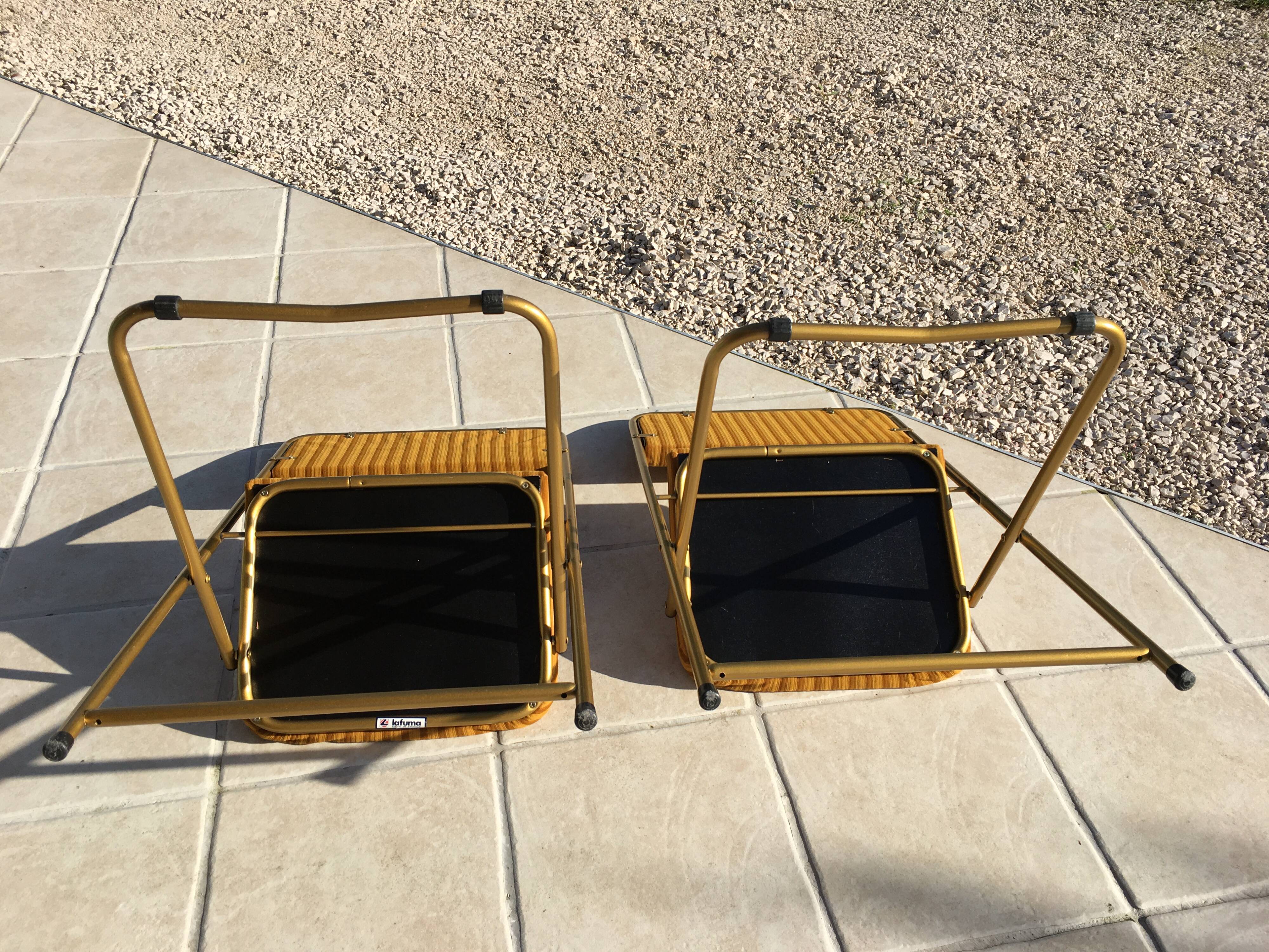 Lafuma foldable camping chair duo from the 50s/60s