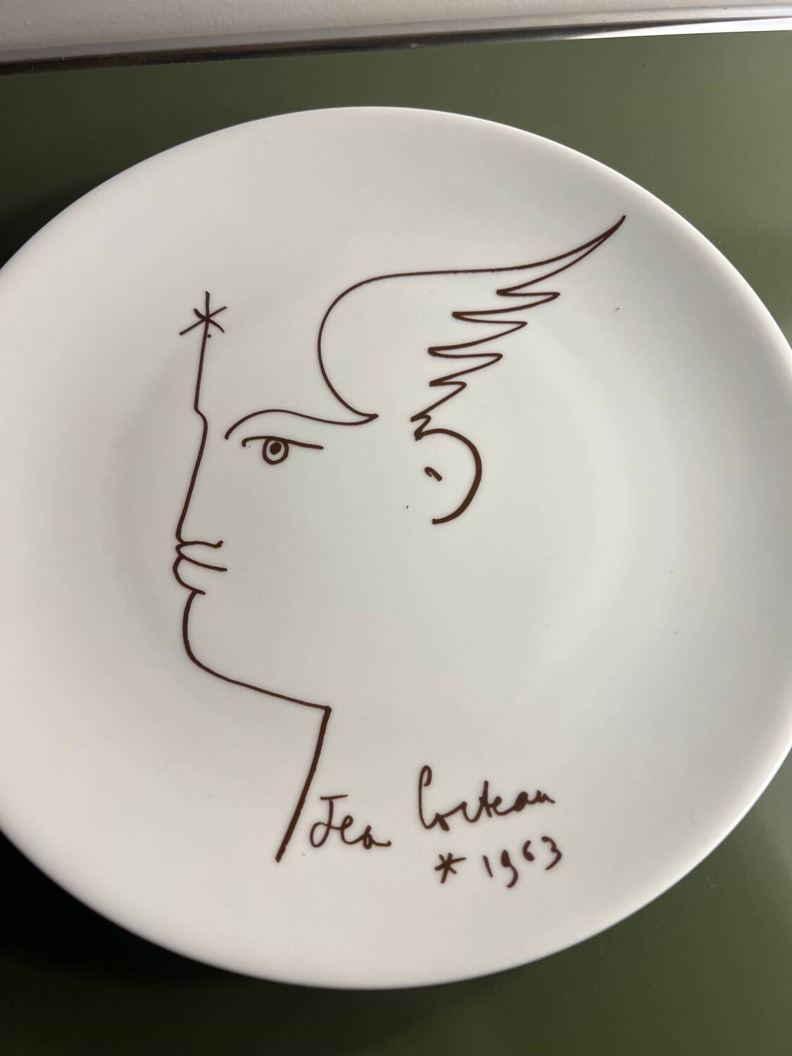 Jean Cocteau collection plate, Limoges porcelain, 1963