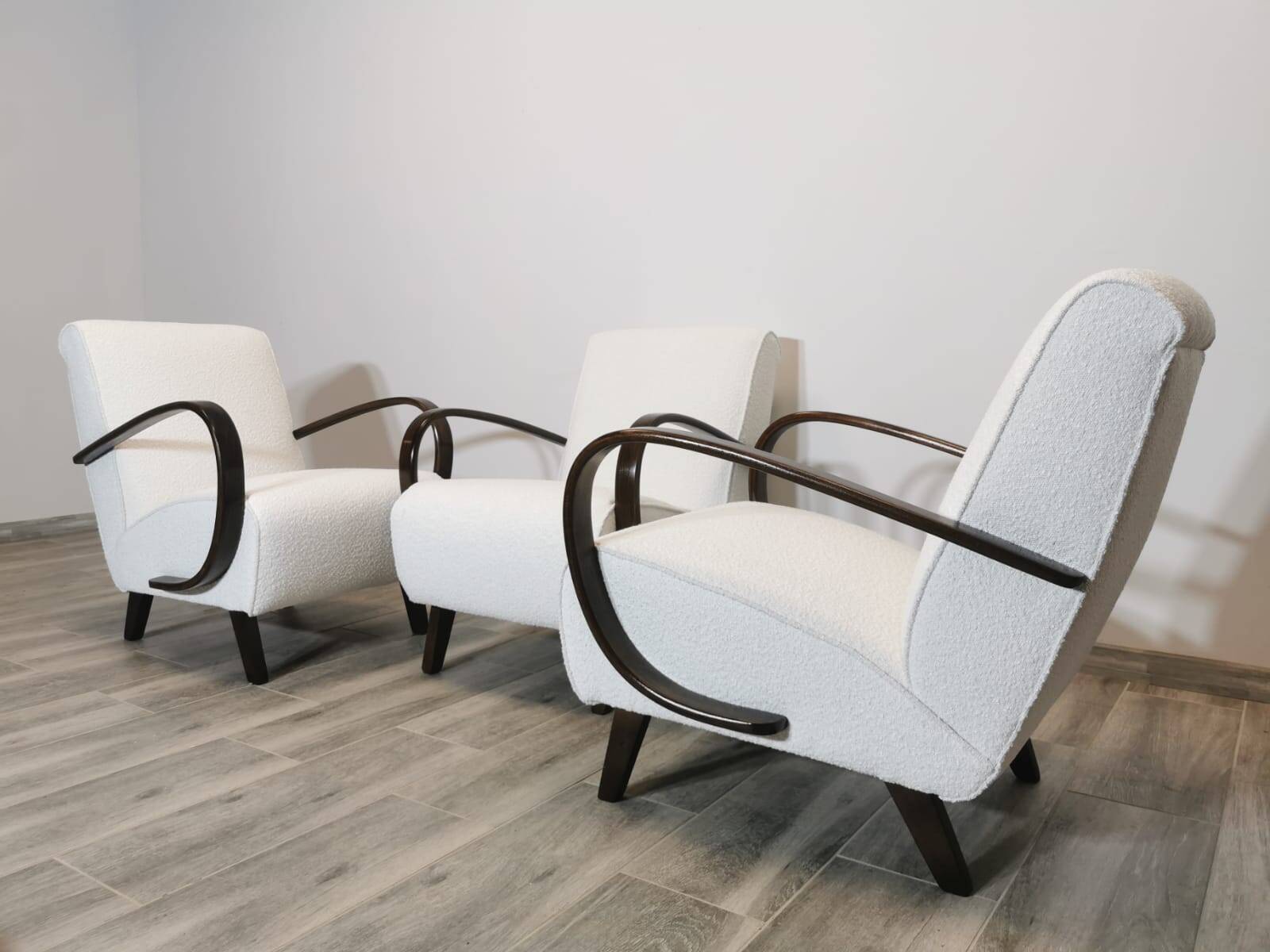 Set de 3 fauteuils par Jindrich Halabala, 1940s