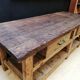 Large solid wooden carpenter's workbench