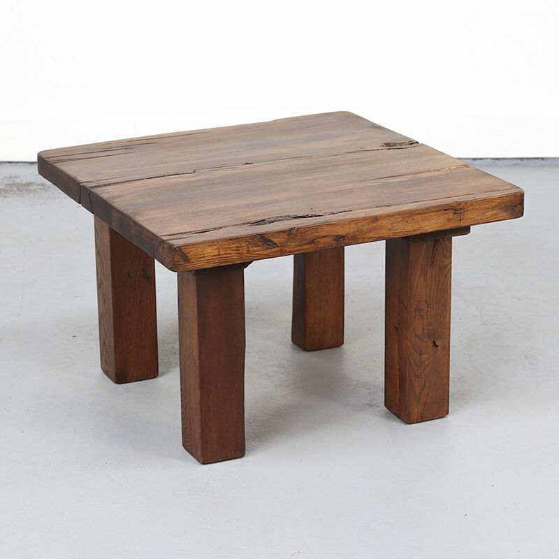 Vintage Rustic Brutalist Coffee Table
