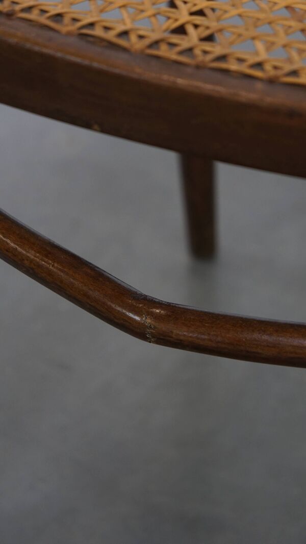 Chaise de bistrot avec assise en rotin tressé