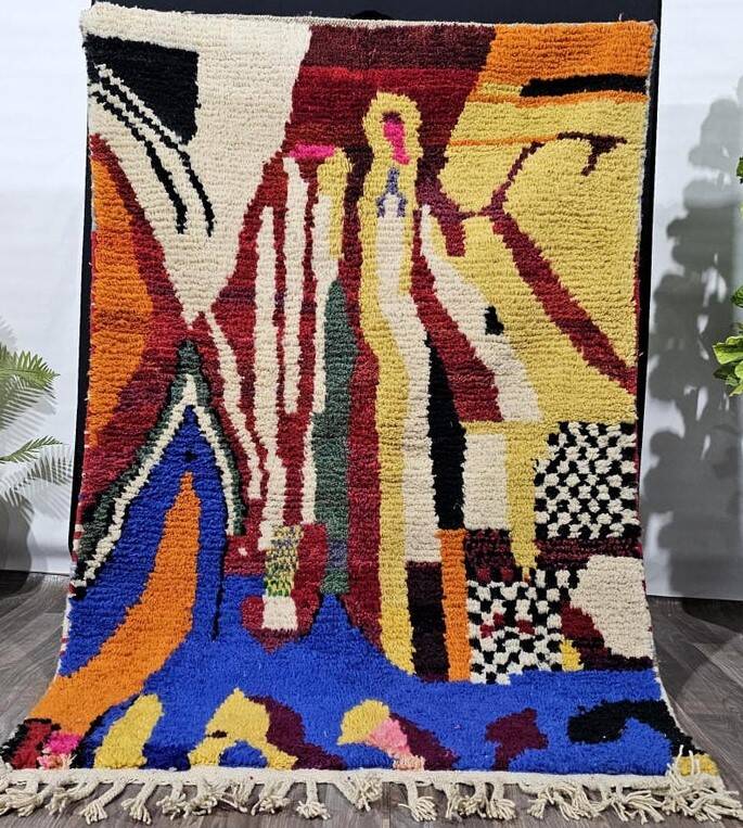 Elegant, colorful Berber rug, 150/250cm