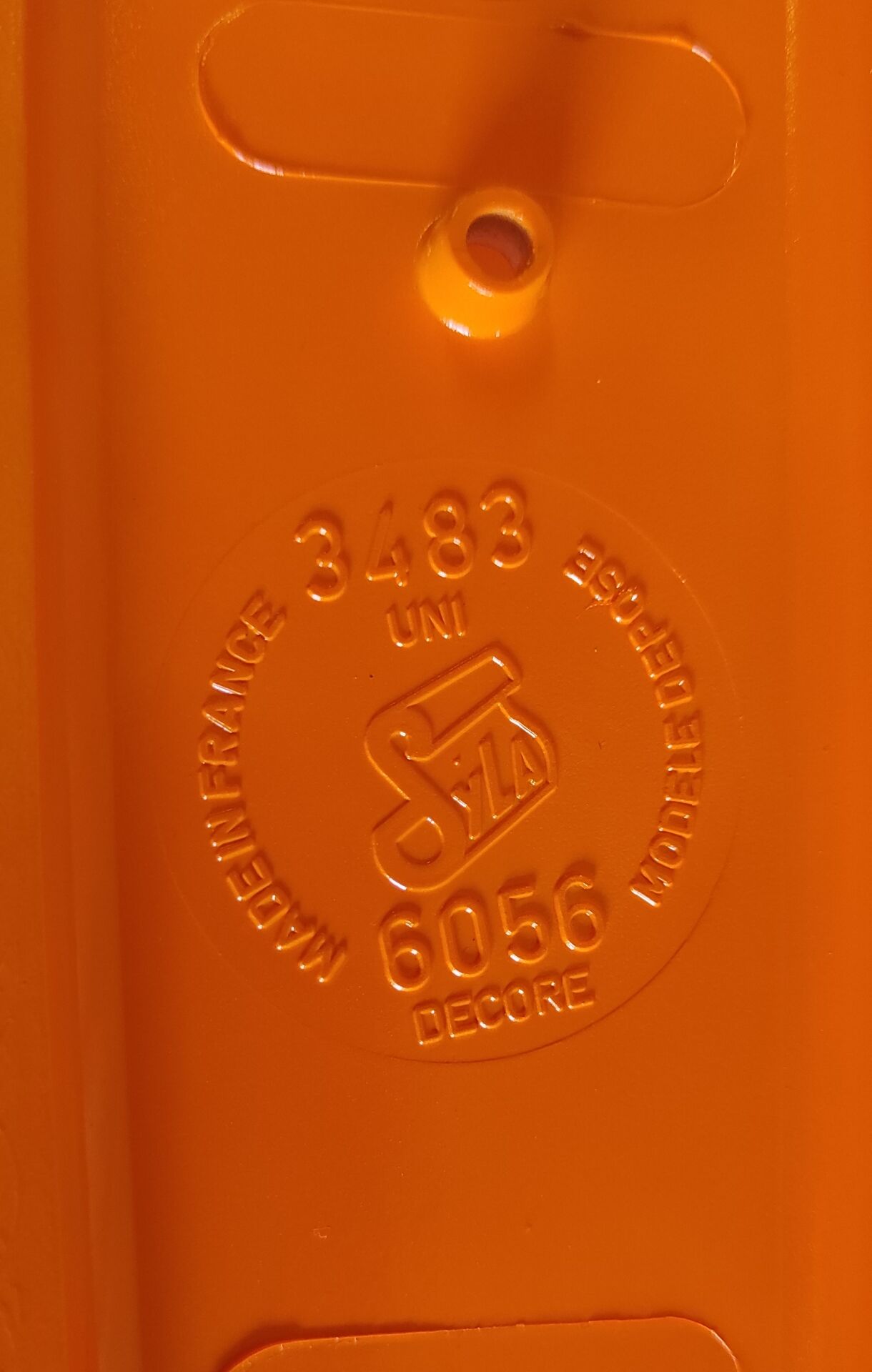 Orange wall coat rack by Syla - 1970s
