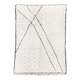 Tapis berbère Beni Ouarain écru à pois et motifs noirs 235x157cm