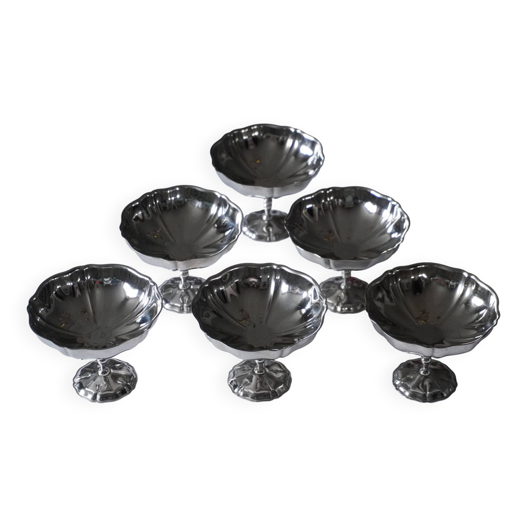 Lot de 6 coupes (à glace) en métal