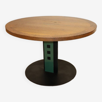 Modernist dining table in steel and wood, 1980