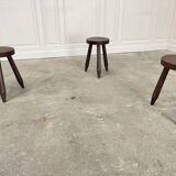 Four small pine stools from the 1950s